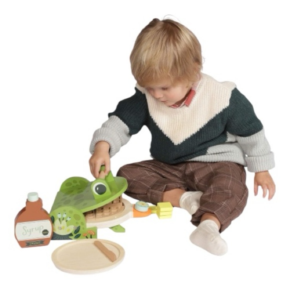 Manhattan Toy Ribbit Waffle Maker Wooden Cooking Set - Picture 3 of 9